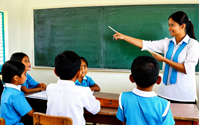 Rural School Literacy Program**

"A brightly lit classroom in a Malaysian rural school. Children, fully clothed in school uniforms appropriate for the region, are attentively listening to their teacher. The teacher, dressed professionally, is using an interactive whiteboard to teach reading. The classroom has colorful learning materials and posters. Safe for work, appropriate content, fully clothed, professional, modest, perfect anatomy, correct proportions, natural pose, well-formed hands, proper finger count, natural body proportions, high quality."

**