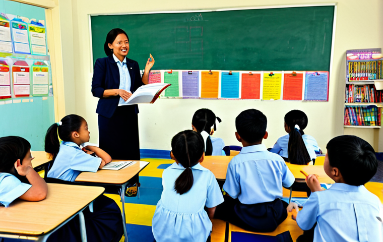 문해교육사와 학습 성과 향상 사례 - Modern Library Scene**

A bright, modern library filled with diverse people of all ages reading. The...