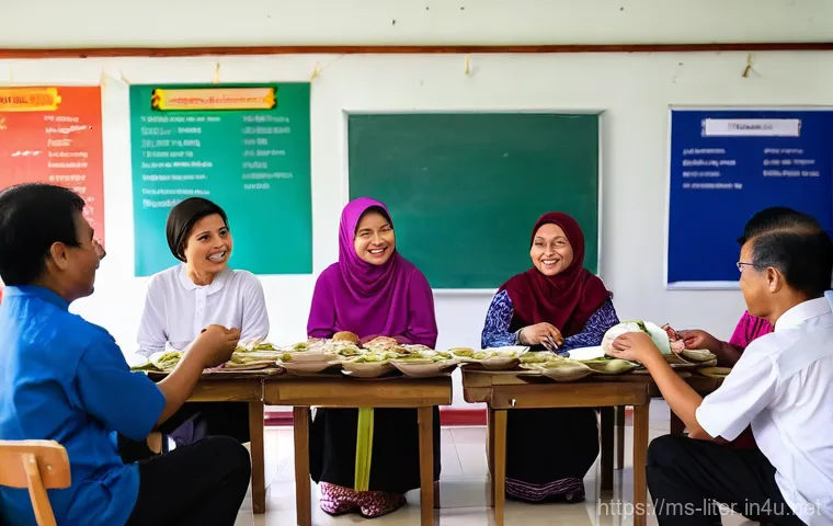 문해교육사 교육자료 제작법 - Prompt 1: Engaging Adult Literacy Class in a Malaysian Community Hall**